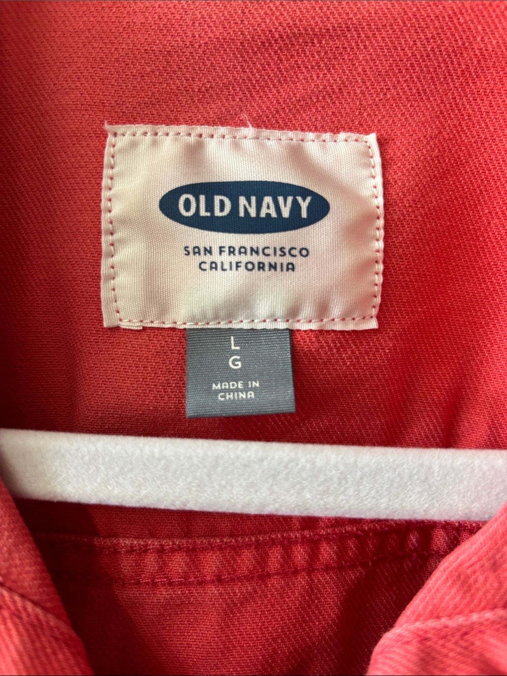Old Navy Coral Pink Denim Jean Jacket - Picture 2 of 4
